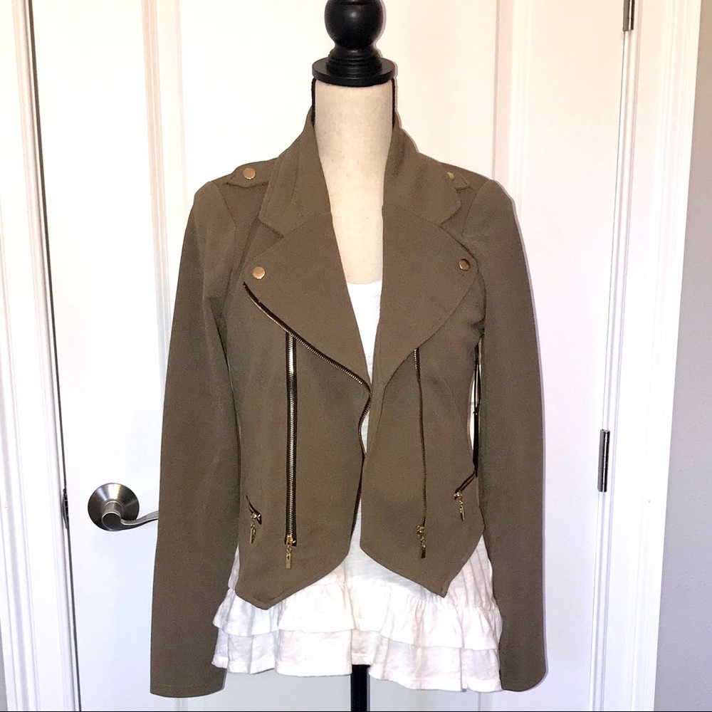 CASSIE Moto Jacket In Mocha